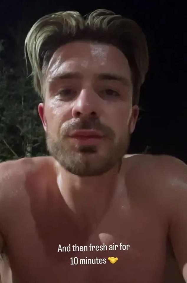 The Man City star shared photos of himself enjoying his new sauna.