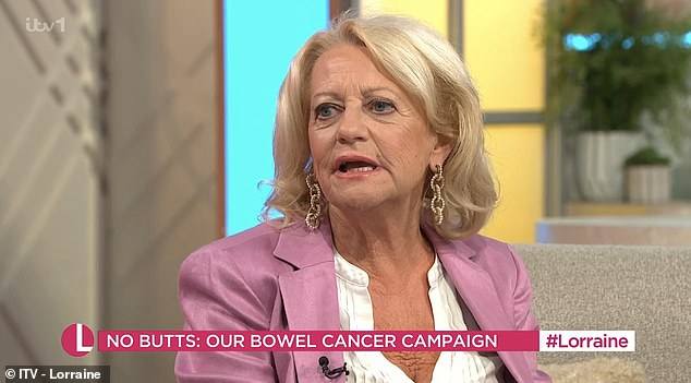 Deborah James' mother Heather appeared on Lorraine today (pictured) to talk about the show's No Butts awareness campaign.