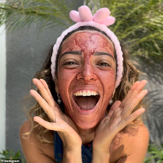 Sarah Sol, 32, claims that using her menstrual blood as a mask is the key to having 'glowing' skin