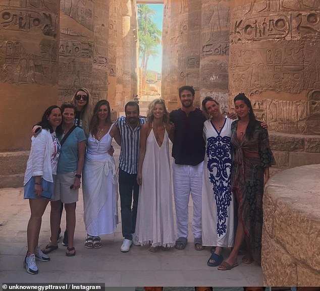 Danny, who separated from his wife Victoria Rose last year, joined AnnaLynne on a spiritual retreat in Egypt (the couple are pictured in the center)