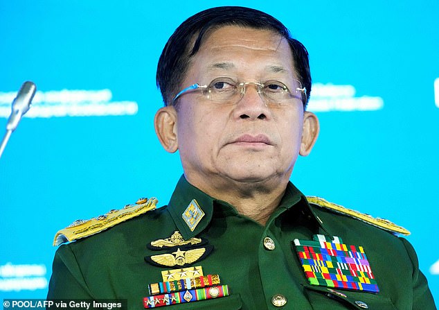 General Min Aung Hlaing, the junta leader, has ruled Myanmar since Suu Kyi's deposition and arrest in February 2021.