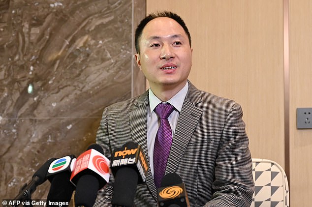 He Jiankui (pictured at a 2023 press conference) announced that he has returned to the lab after being imprisoned for genetically editing human babies.