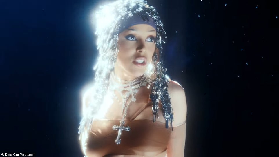 Doja Cat oozes sex appeal in the raunchy music video for her new single MASC featuring rapper and singer Teezo Touchdown, which dropped on Thursday.