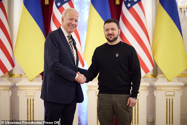 Zelensky has met with US President Joe Biden on numerous occasions since the invasion of Russia began;  The couple is shown here in February 2024.