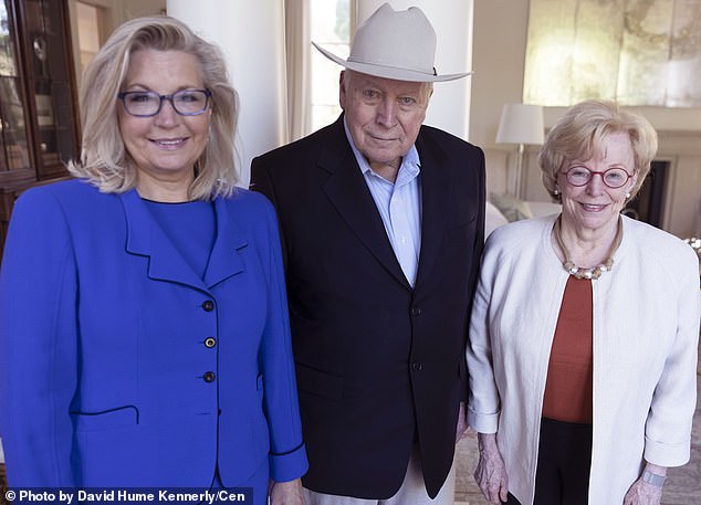 Former Vice President Dick Cheney with his daughter, then-Congresswoman Liz Cheney (left) and his wife Lynne Cheney in May 2021.