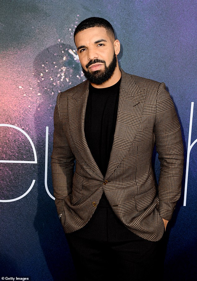 The 37-year-old Drake's latest song has sparked controversy online over its authenticity;  in the photo 2019