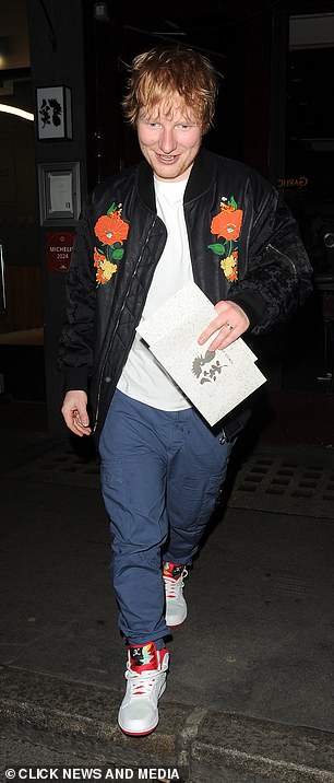 Ed Sheeran enjoyed a rare date night with wife Cherry Seaborn on Tuesday at Humble Chicken in Soho, London.
