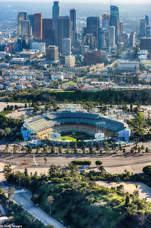 Although the security guard denied Boosler access to Dodger Stadium (pictured), the officer allowed his nephew and 8-year-old son into the game.