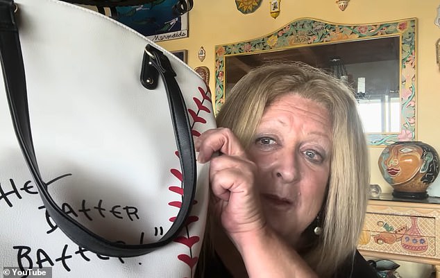 Comedian Elayne Boosler (pictured) posted a video on YouTube detailing her arrest at a Los Angeles Dodgers game on Sunday after she refused to give up her purse (pictured left).