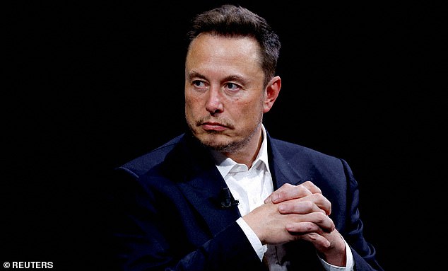 Elon Musk's fortune (pictured) is worth £143bn, making him the fourth richest person in the world after being overtaken by the Facebook founder.