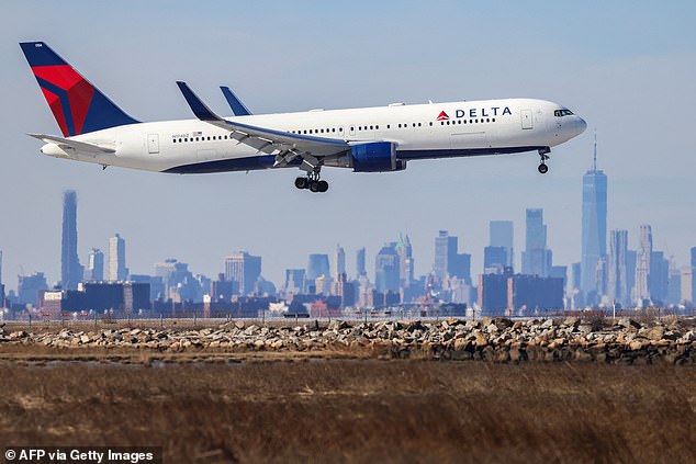 A Boeing plane was forced to make an emergency landing in New York after an emergency slide fell off the plane.