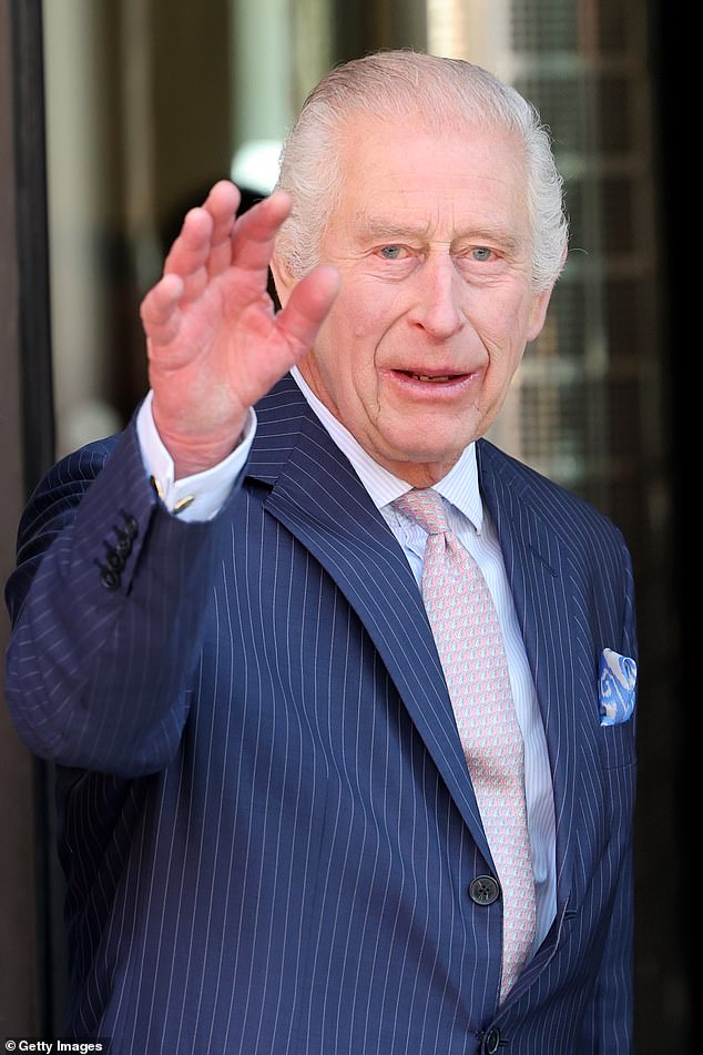 The King's body language when he visited the Macmillan Cancer Center at University College Hospital this morning showed his 