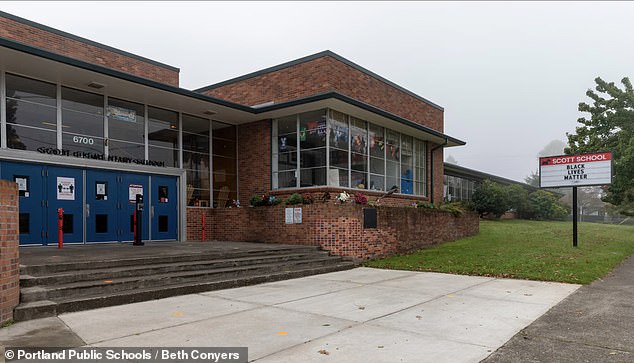 The family of a nine-year-old girl filed a lawsuit against Portland Public Schools and a nonprofit after-school program after she was allegedly sexually assaulted by two male students in April 2022 at Scott Elementary School (pictured) .