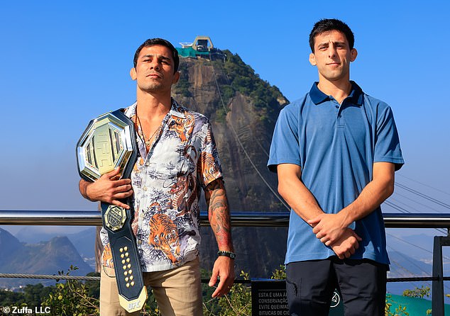 Steve Erceg (right) will face UFC flyweight champion Alexandre Pantoja (left) for the championship title in Brazil on Sunday.