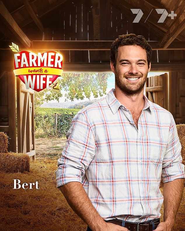 Farmer Wants A Wife has come under fire for one of its farmer's romantic preferences.  Social media lit up on Sunday when a fan of the show made an observation about the type of farm woman Bert (pictured) chose to interact with on the dating show.