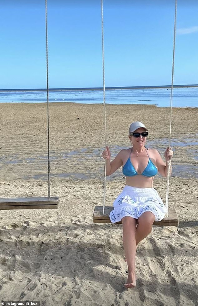 Fifi Box (pictured) enjoying a holiday in Fiji with her two daughters