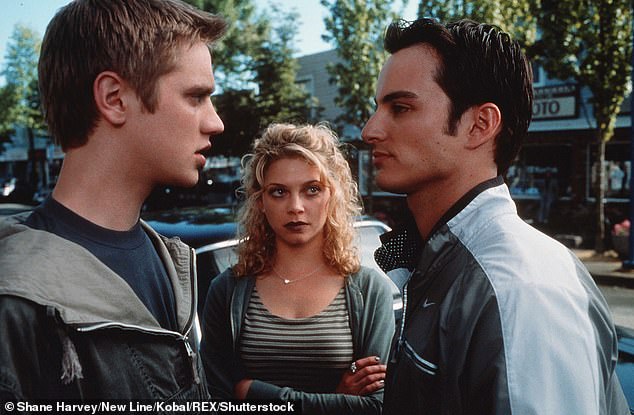 The 45-year-old rose to fame playing youthful roles in films such as Final Destination, in which he appears (left) with Amanda Detmer (center) and Ken Smith (right).