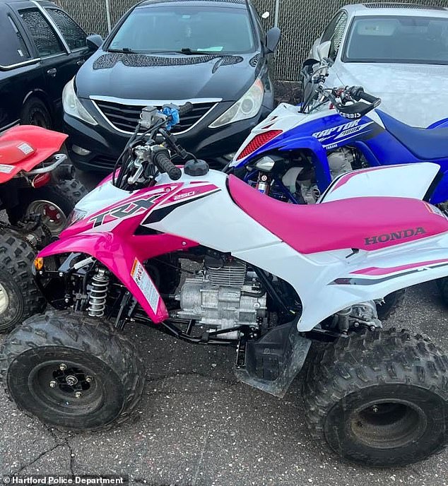 Five people were arrested during an attempted street takeover involving 100 ATVs in Hartford, Connecticut.