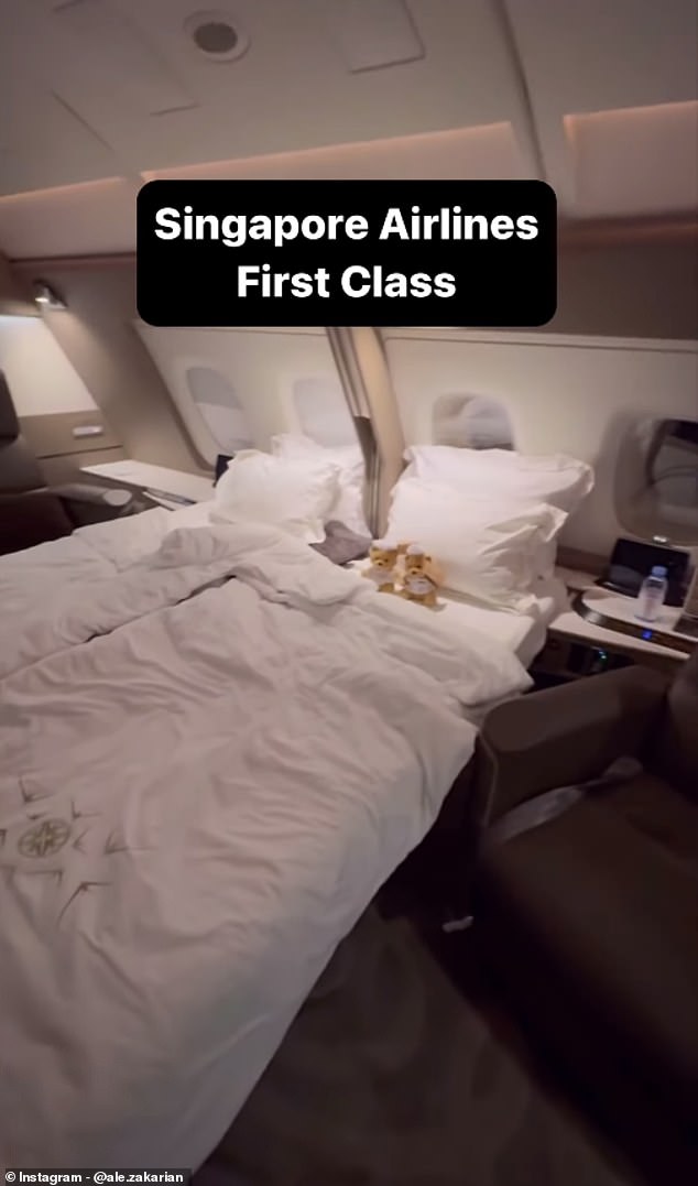 A video shared on social media by a Singapore Airlines passenger shows a first-class cabin complete with a double bed, leaving travelers amazed and weary.