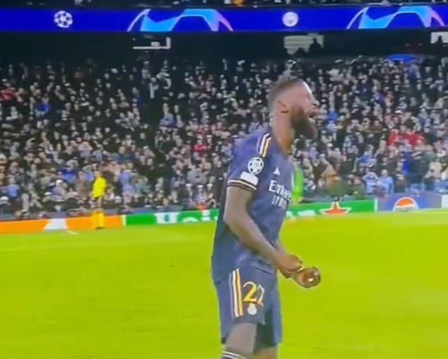 Rudiger celebrated wildly after his former Chelsea team-mate was denied from 12 yards.