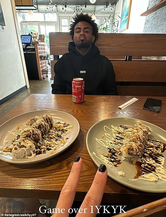Reece Walsh came under fire for sharing a photo showing him having lunch with teammate Ezra Mam with painted nails (pictured).