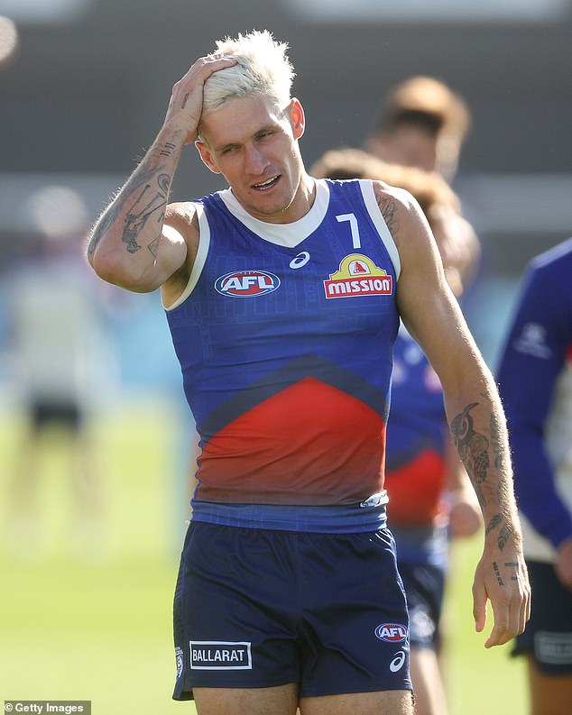 Disgraced AFL star Rory Lobb (pictured) has come under fire online after posting an embarrassing TikTok video with his fiancée about being dumped by the Western Bulldogs.