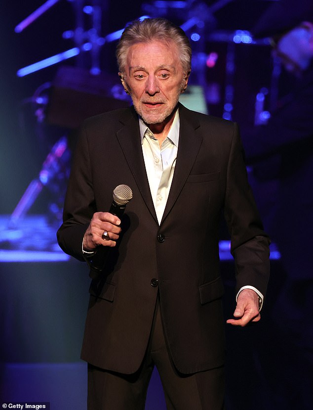Frankie Valli's 29-year-old son Emilio filed for a temporary restraining order against his older brother to protect himself and his father;  Valli photographed on October 26 in Las Vegas