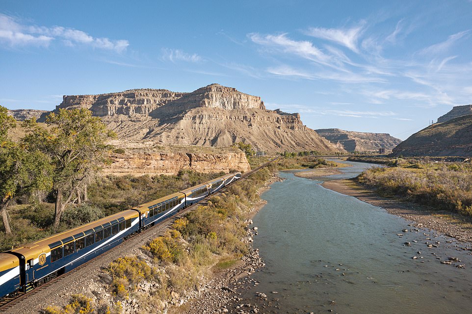 Cowboy Country: Tom Chesshyre experiences the first Rocky Mountaineer train route in America.  Above, the train moves through De Beque Canyon in Colorado as it heads toward Utah.