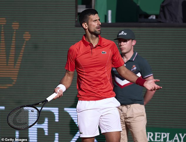 Novak Djokovic lost his temper with a spectator during his loss to Casper Ruud in Monte Carlo