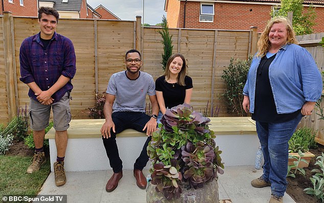 Charlie Dimmock (far right) has been delighting viewers for over two decades, and some will remember that he began renovating gardens as far back as 1997 on the BBC's Ground Force (pictured in 2022 on Garden Rescue).