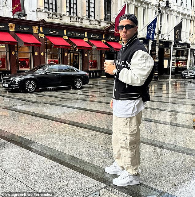 Fernandez photographed outside a Cartier boutique in London in one of his Instagram photos.