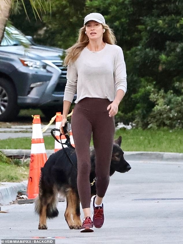 Gisele Bündchen looked somber as she stepped out in Miami Beach, Florida, on Thursday, hours after she was seen crying after being detained by police.