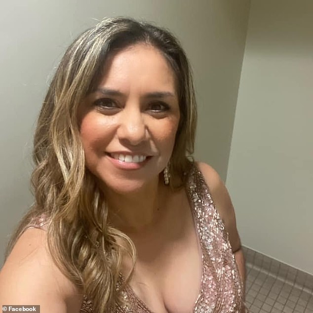 Elvia Espinoza (pictured), 46, was stabbed to death by her 21-year-old son in her Florida home on Saturday.