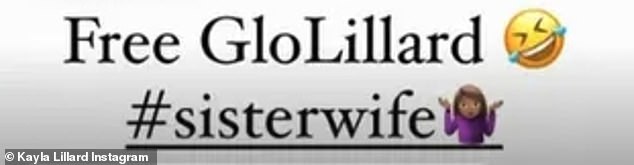 Kay'La originally posted GloRilla's DUI mugshot and captioned it 'Free GloLillard' adding a laughing-crying emoji and the hashtag '#sisterwife' with the shrugging emoji.