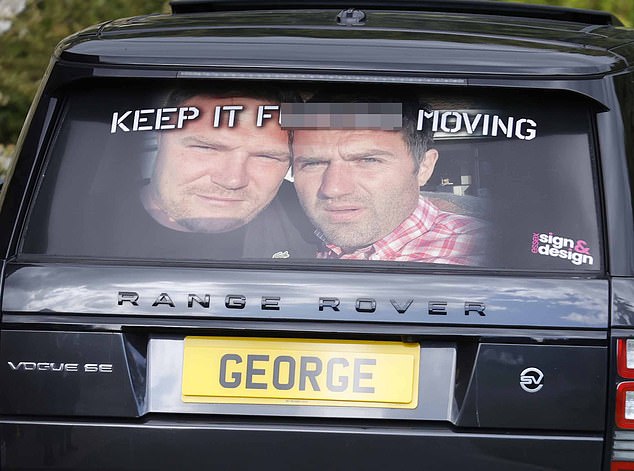 A car decorated for George's funeral which took place at Weeley Creamtorium today.