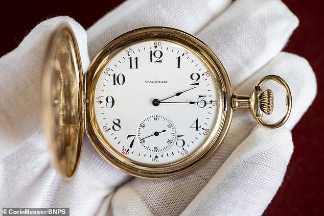 Business magnate John Jacob Astor's 14-carat gold Waltham pocket watch sold at Henry Aldridge & Son auction house in Wiltshire for a record £1.175 million, six times the guide price.