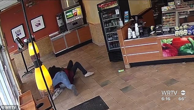 Pitzulo, who now works as a welder, quickly tackled the attacker and pinned him to the ground, as shown in surveillance footage.