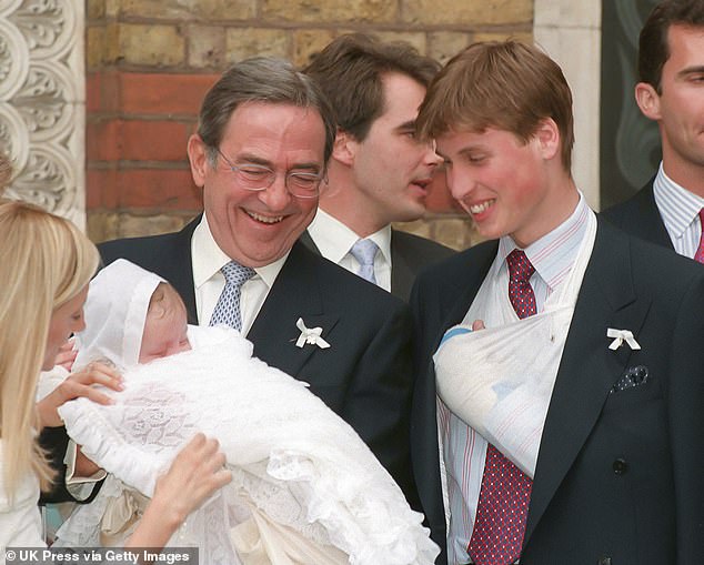 Prince William missed the memorial service for his godfather, King Constantine II of Greece, the father of Prince Nikolaos (seen with the now Prince of Wales in 1999) for 
