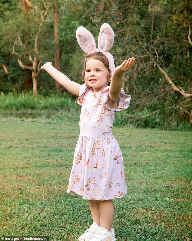 Bindi Irwin shared an adorable snap of her two-year-old daughter Grace Warrior on Instagram on Sunday to celebrate Easter.