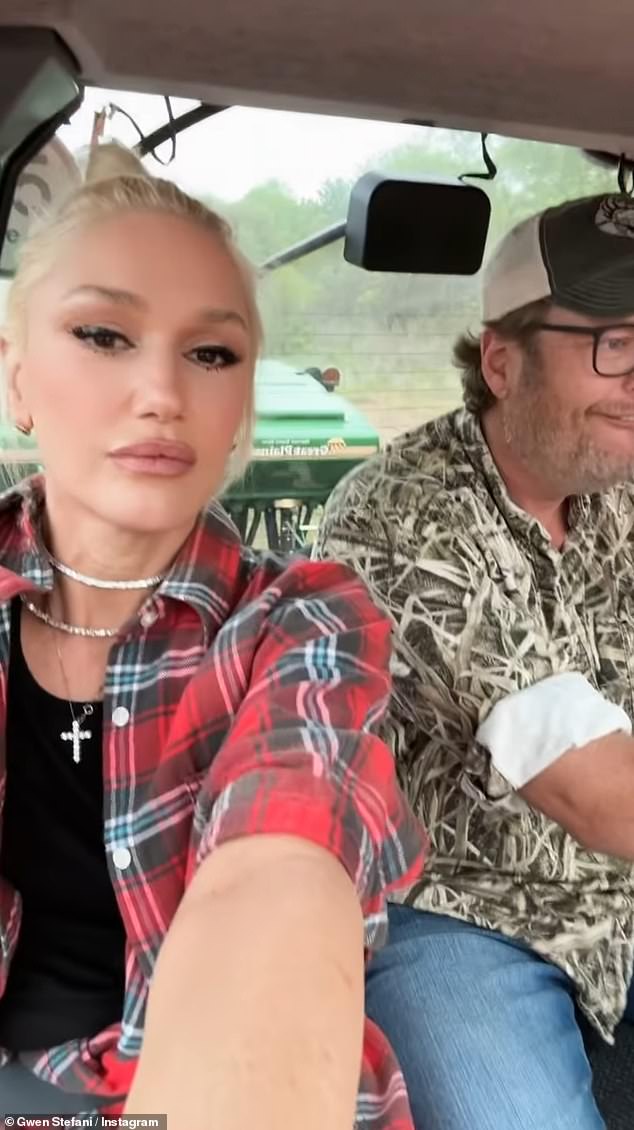 Gwen Stefani joins Blake Shelton at their Oklahoma ranch as