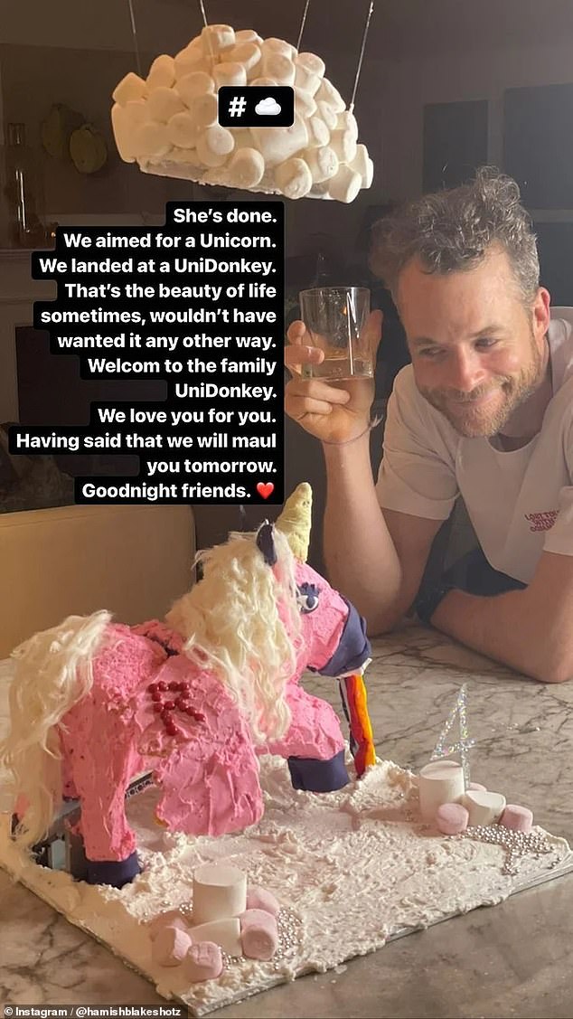 Hamish Blake has revealed that the surprising secret behind his incredible birthday cake baking skills is having a drink during the process.