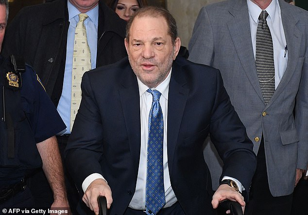 It is unclear whether the ruling will free him from prison, as he still has another conviction in Los Angeles for another rape.  Pictured: Weinstein in February 2020 arriving for trial at Manhattan Criminal Court.
