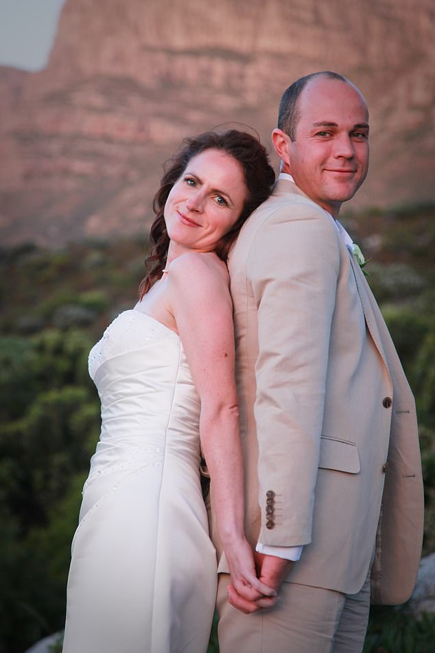 Emile Cilliers and his wife Victoria Cilliers on their wedding day in South Africa in 2011. Emile twice tried to kill his wife to claim her £120,000 life insurance policy.