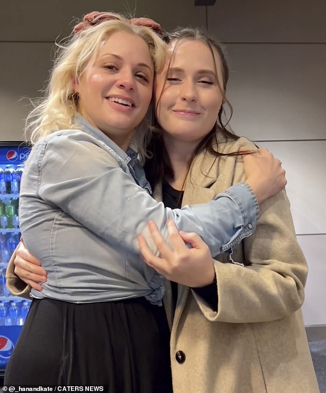 Hannah Lewis (right) has been reunited with her birth mother, Katie Cleath (left), after 22 years of living apart.