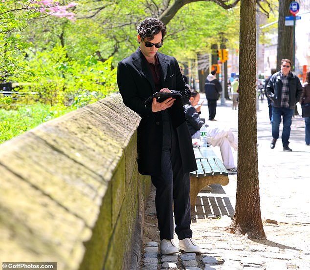 Penn Badgley looked dapper and dangerous as he transformed into You Stalker Joe Goldberg to film the fifth and final season of the hit show in New York City on Thursday.