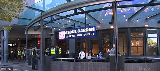 The young man was stabbed outside Seoul Kitchen in the Highpoint shopping center in Melbourne's west on Sunday afternoon.