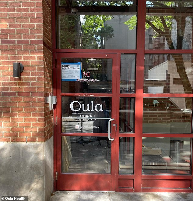 Oula has opened two clinics, one located in Brooklyn Heights and the other in Manhattan Soho, surrounded by upscale restaurants and designer brands. Pictured: Oula clinic in Manhattan
