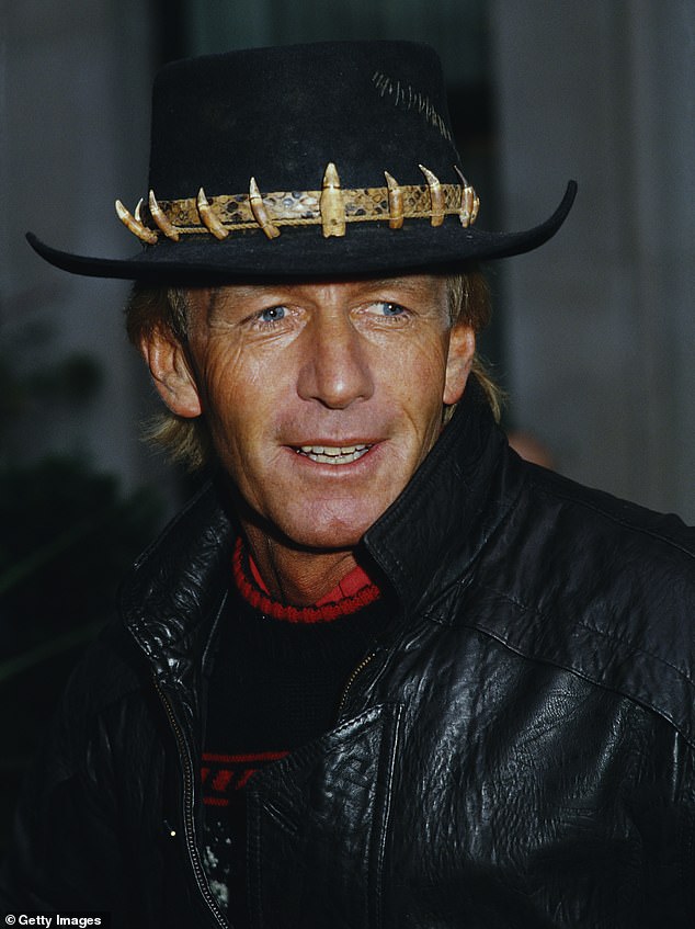 Jake is the grandson of Hollywood celebrity Paul Hogan, whose breakout role as Mick 'Crocodile' Dundee (above) earned him a Golden Globe award and made him millions.