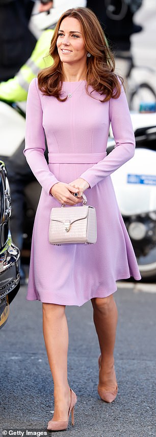 Kate in 2018, wearing an Emilia Wickstead dress now nicknamed 'The Kate'