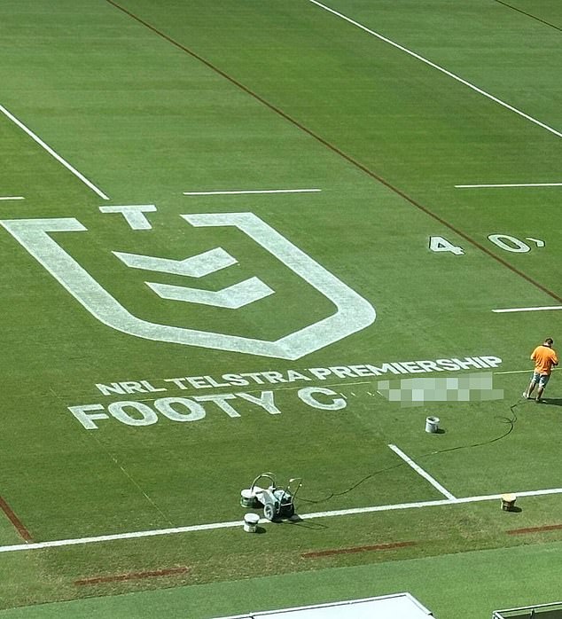 A giant prominence was marked on a football field before an NRL match over the weekend.